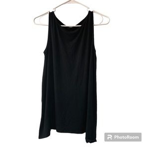 J.JILL WEAREVER COLLECTION BLACK ASYMMETRICAL TANK TOP SZ XS